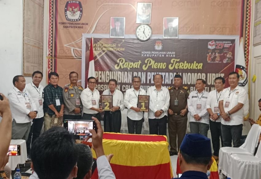 KPU Tetapkan Nomor Urut Paslon Bupati Dan Wakil Bupati Nias