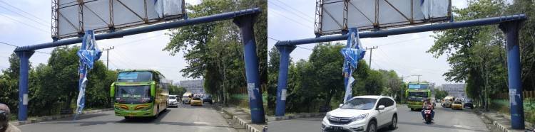 Nyaris Bahayakan Pengendara, Ada Baliho Lepas di Jalan Merdeka Pematangsiantar