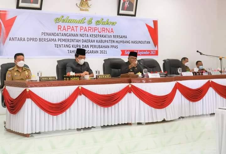 Meski Langgar Aturan, DPRD Humbahas Tetap Gelar Rapat Paripurna Penandatanganan Nota Kesepakatan Bersama KUPA PPAS P-APBD 2021