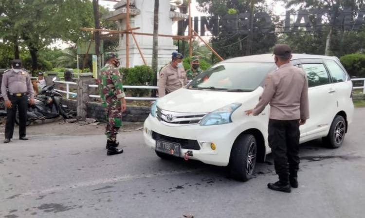 Ops Yustisi, Polsek Pantaicermin Sekat Pengunjung Obyek Wisata