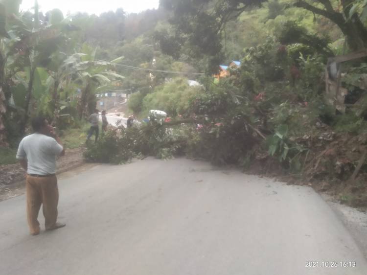 Perbukitan Pinggiran Jalinsum Parapat di Dusun Sualan Longsor, Padahal Cuaca Cerah