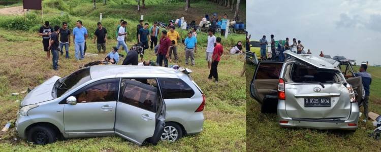 Toyota Avanza Pecah Ban di Tol Telukmengkudu Sergai, 2 Tewas 6 Luka-Luka