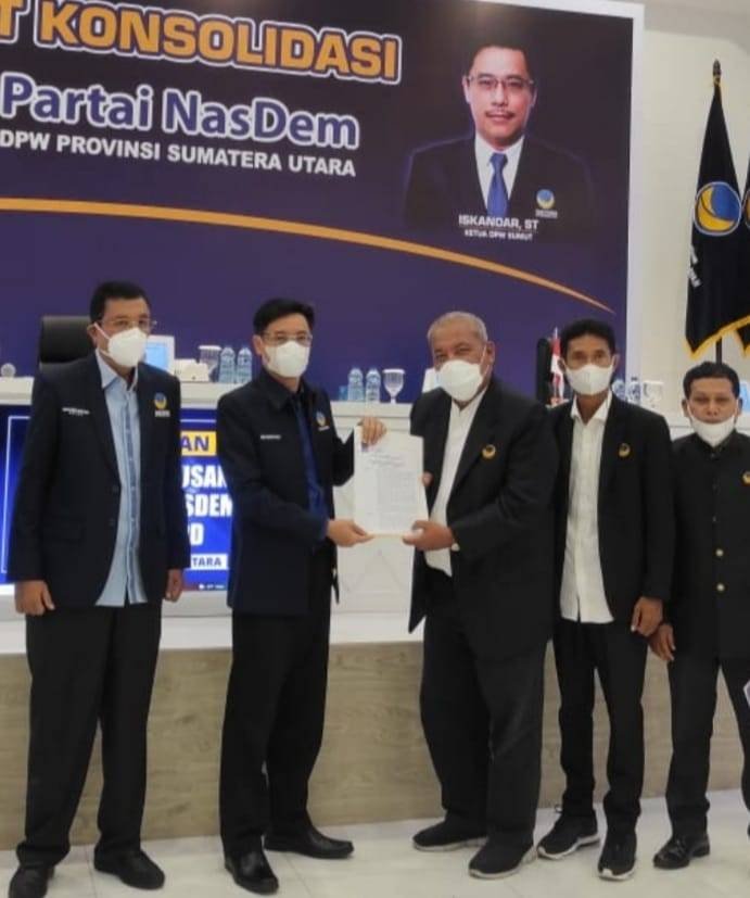 Joni Walker Manik Resmi Ketua DPD NasDem Sergai 2021-2024
