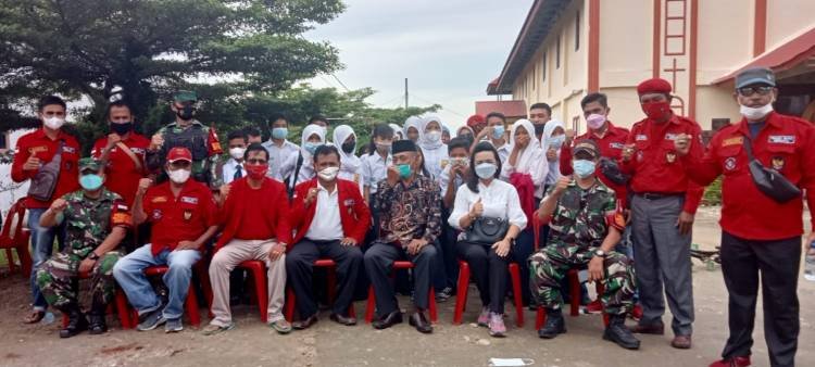 PAC PBB Sunggal dan Koramil 01/Sgl Gelar Vaksinasi Massal Covid-19