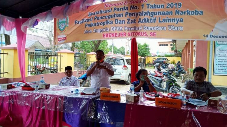 Anggota DPRD Sumut Ebenejer Sitorus Sosper Narkoba di SMAN 7 Tanjungbalai