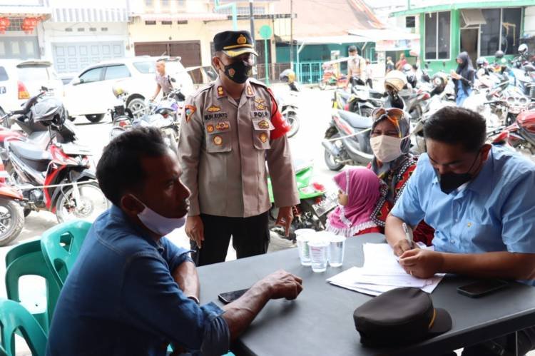 Polres Tebingtinggi Gelar Vaksinasi di Supermarket Jalan Thamrin