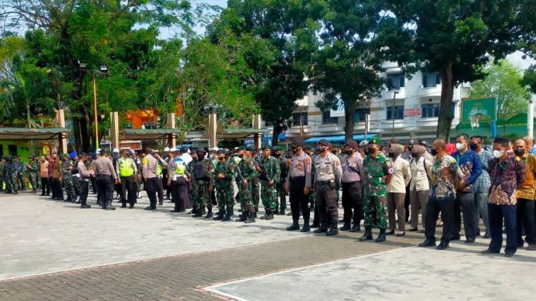 Persiapan Kedatangan Presiden RI, Aparat Keamanan Kota Binjai Apel Gelar Pasukan