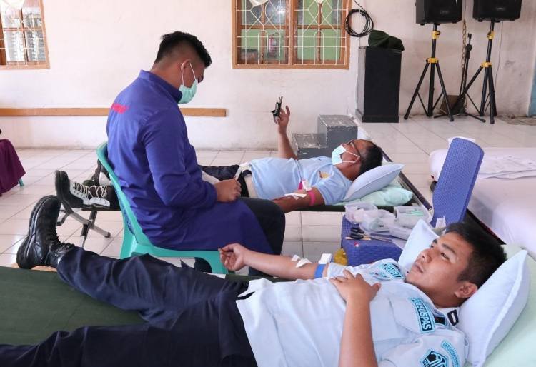 Menyambut Hari Bhakti Pemasyarakatan ke-58 Tahun, Rutan Tarutung Gelar Donor Darah