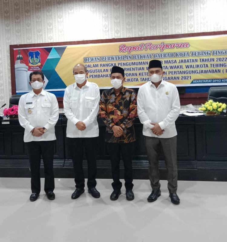 LKPJ Wali Kota Tebingtinggi 2021: Realisasi Pendapatan Daerah 91,13 Persen