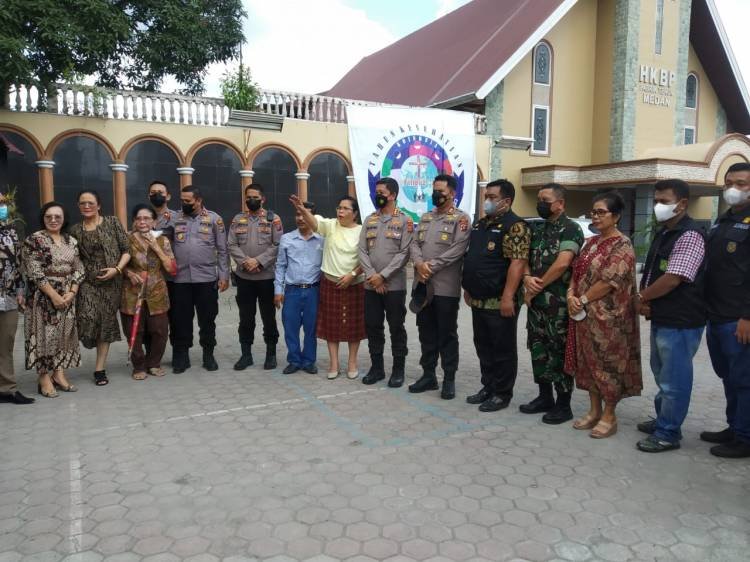 Polrestabes Medan Ajak Jemaat HKBP Pabrik Tenun Jaga Kamtibmas
