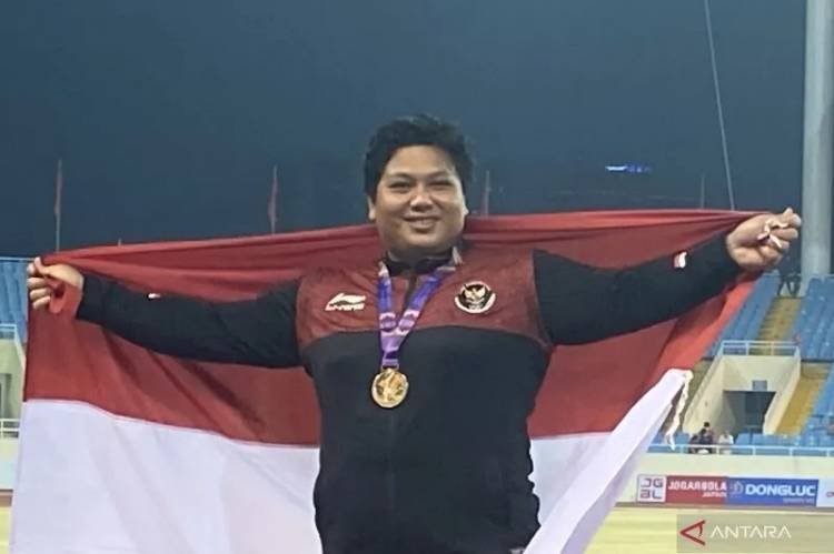 Atlet Tolak Peluru Eki Febri Gemilang Sumbang Emas Pertama Atletik