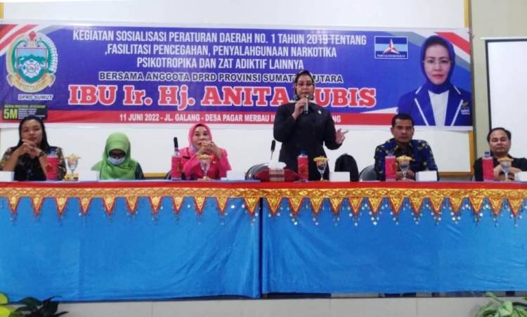 Anggota DPRD SU Anita Lubis Sosialisasi Perda Penyalahgunaan Narkotika di Lubukpakam