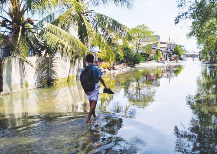 Pemukiman Penduduk di Belawan Masih Terendam Rob