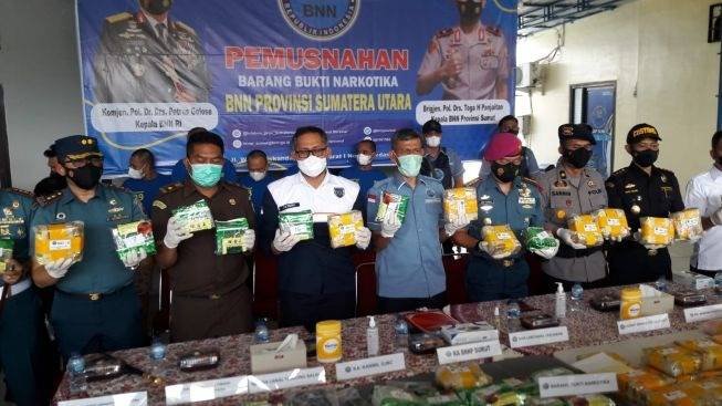 BNNP Sumut Musnahkan Narkoba Hasil Pengungkapan 2 Kasus