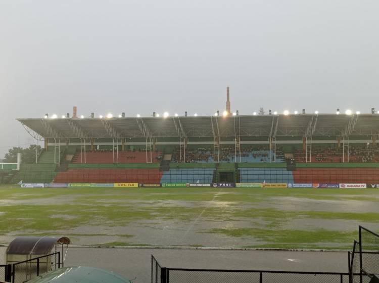 Lapangan Stadion Teladan Tergenang Air, PSDS Vs Karo United Ditunda