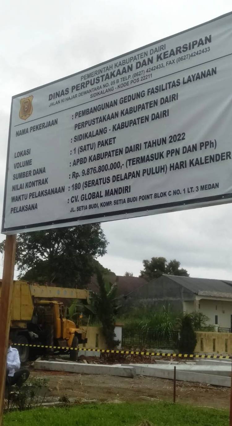 Gedung Perpustakaan Dairi Mulai Dibangun Senilai Rp 9,8 Miliar