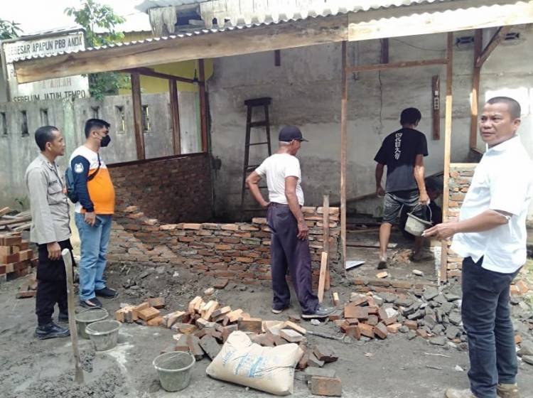 Setelah Dirusak OTK, Polres Belawan Benahi Posko GKN di Medan Labuhan
