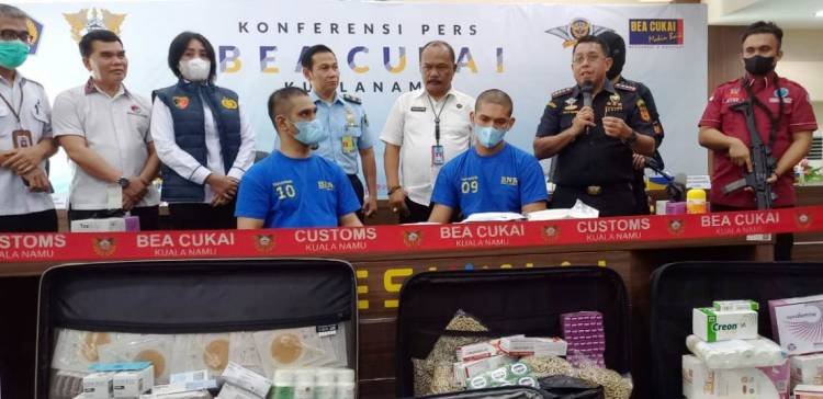 Bea Cukai Kualanamu Sita Narkoba dan Obat-obatan dari Luar Negeri, 2 Penumpang Diamankan