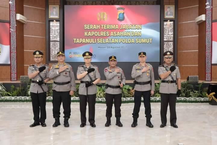 Kapolda Sumut Pimpin Upacara Sertijab Kapolres Asahan dan Tapanuli Selatan