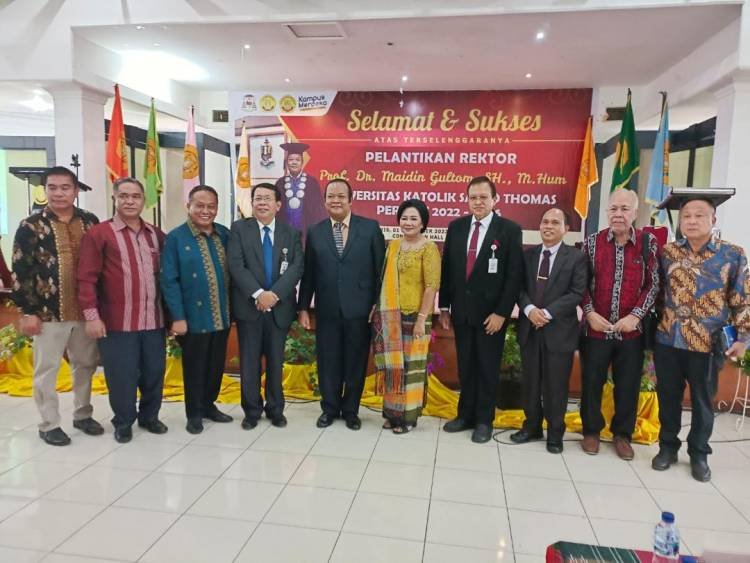 Prof Dr Maidin Gultom SH Mhum Dilantik Sebagai Rektor Unika Periode 2022-2026