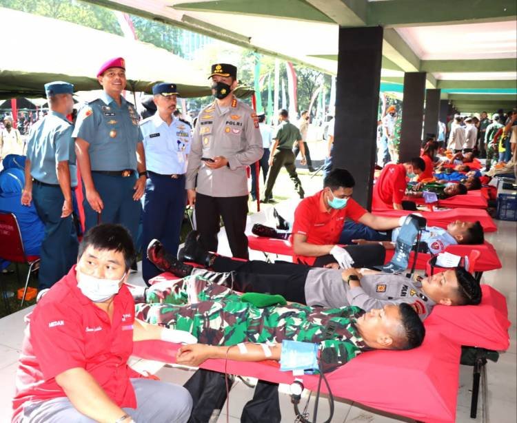Kapolrestabes Medan Hadiri Baksos dan Donor Darah HUT ke-77 TNI