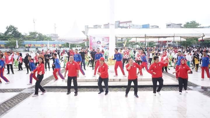 Peringati Haornas, Pemko Tanjungbalai Gelar Jalan Santai dan Senam Massal