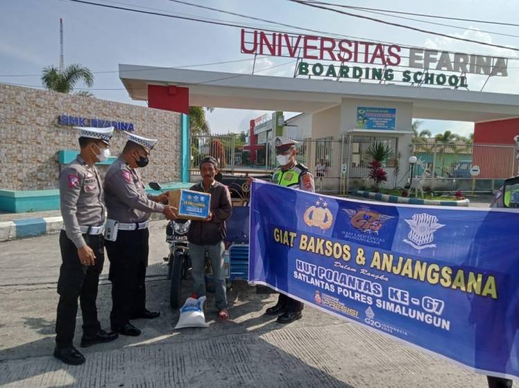 Jelang HUT ke-67 Lalulintas, Satlantas Polres Simalungun Gelar Baksos