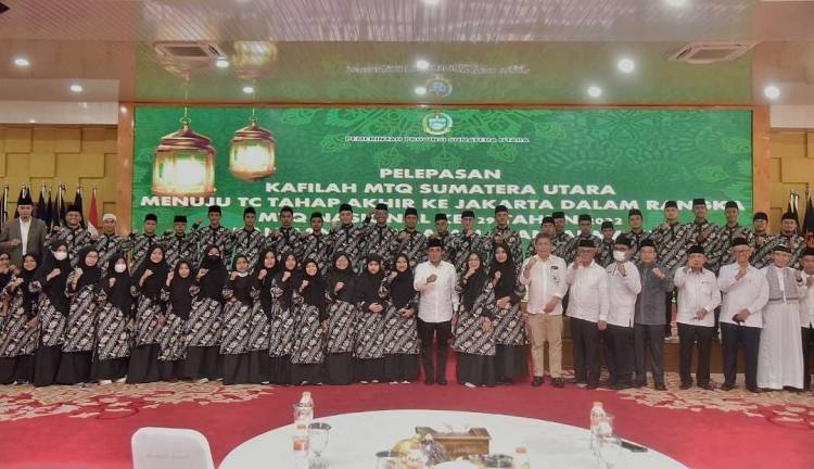 Jelang MTQ Banjarmasin, Edy Rahmayadi Lepas Keberangkatan 54 Kafilah Sumut