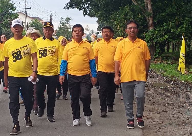Gebyar HUT ke-58 Golkar, DPD Golkar Simalungun Gelar Jalan Sehat di Jalan Asahan Simalungun