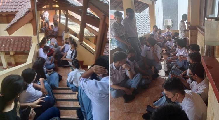 Siswa SMAN 2 Depok Gunakan Tangga-Lorong Sekolah untuk “Saat Teduh”