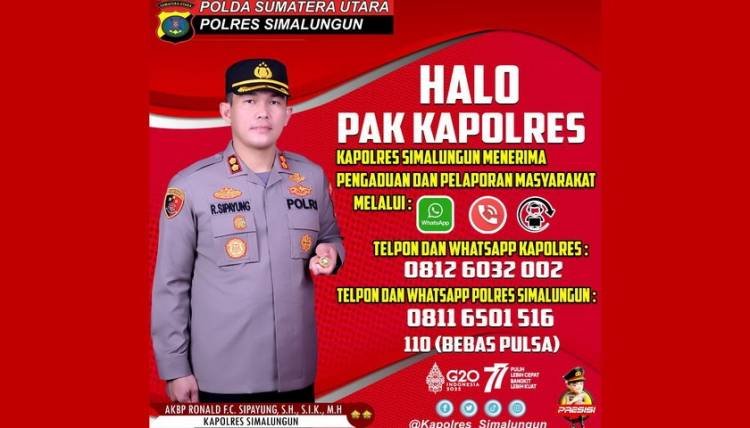 Polres Simalungun Luncurkan Layanan ‘Halo Pak Kapolres’