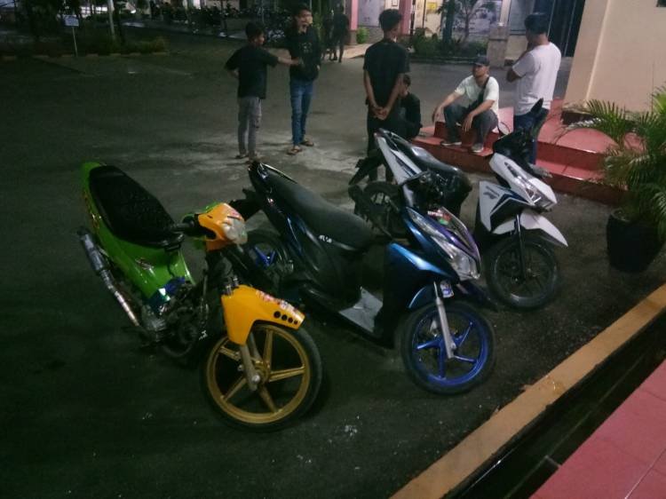 Gelar Patroli Antisipasi Balap Liar, Polres Langkat Sita 3 Unit Sepedamotor