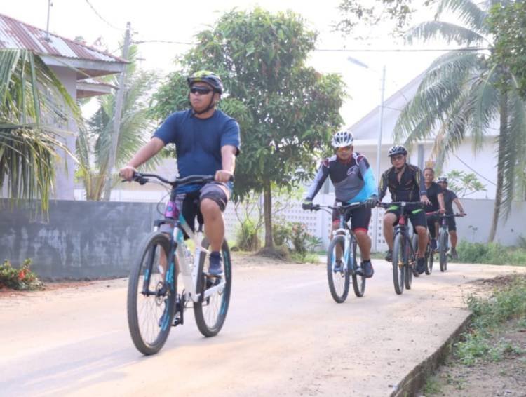 Kapolres Sergai Beserta PJU Gowes Cek Kamtibmas