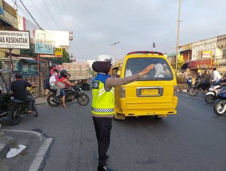 Cegah Kemacetan di Sejumlah Lokasi, Sat Lantas Polres Binjai Gelar Giat Pos Padat Sore