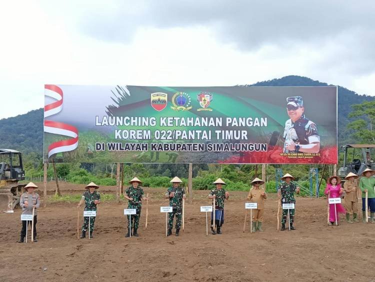 Pangdam I/BB Launching Ketahanan Pangan dengan Menanami 500 Ha Lahan di Sitahoan