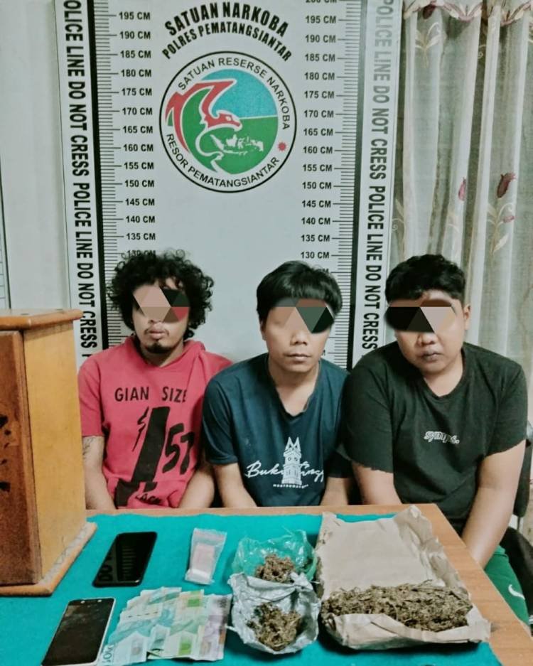 Tersangkut Peredaran Ganja, 3 Pria Diringkus Polisi di Pematangsiantar