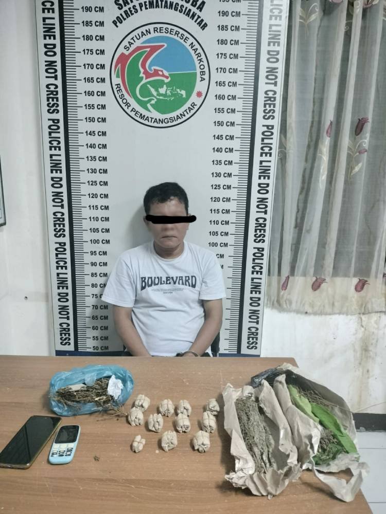 Terduga Pengedar Ganja Ditangkap Polisi di Siantar Martoba