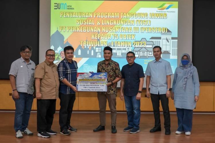 PTPN III Salurkan Dana Program TJSL Periode Triwulan I Tahun 2023 Rp767 Juta Lebih