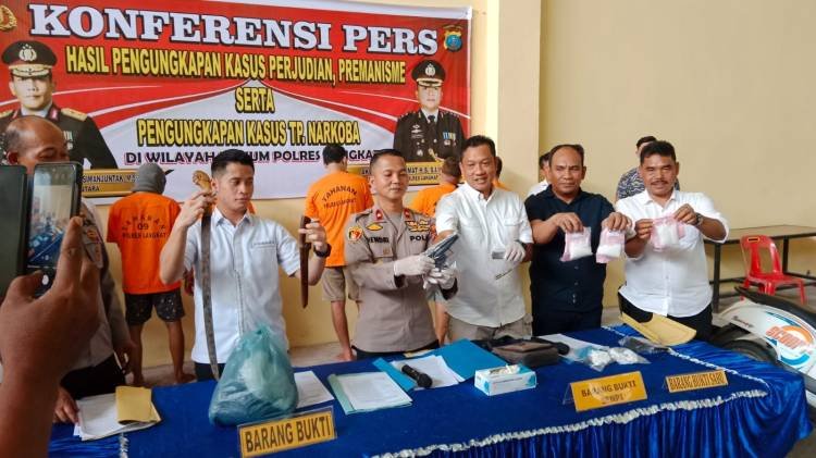 Polisi Tangkap Tiga Pelaku Narkoba, 350 Gram Sabu dan Sepucuk Senjata Disita