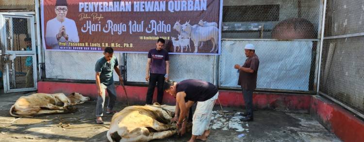 Lapas Pancurbatu Sembelih Tiga Ekor Hewan Kurban