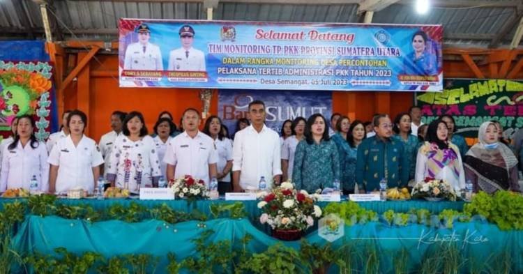 TP PKK Sumut Monitoring Desa Percontohan Pelaksanaan Tertib Administrasi PKK di Karo