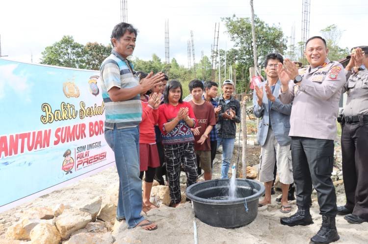 Program Polri Peduli, Kapolres Humbahas Bantu Warga Sumur Bor