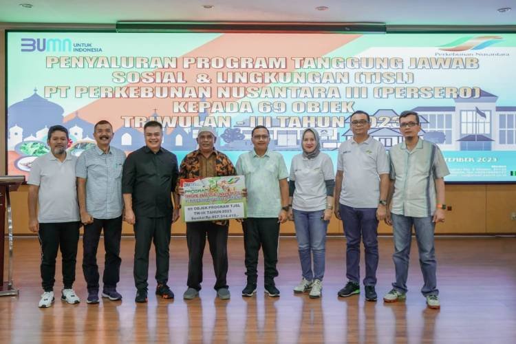 PTPN III Salurkan Dana Program TJSL  Triwulan III/2023  kepada 69 Objek Penerima