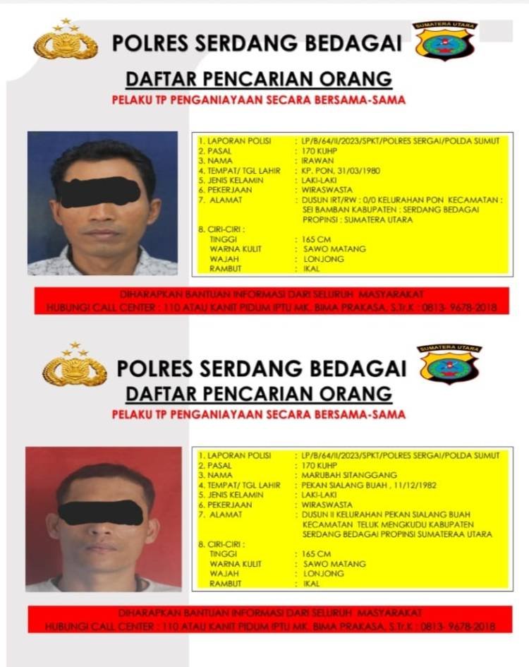 Polres Sergai Rilis DPO Terduga Otak Pelaku Penganiayaan