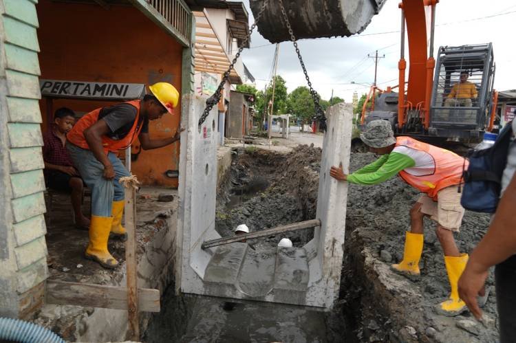 Saluran Drainase Jalan Pancing Mabar Hilir Diperbaiki Dinas SDABMBK