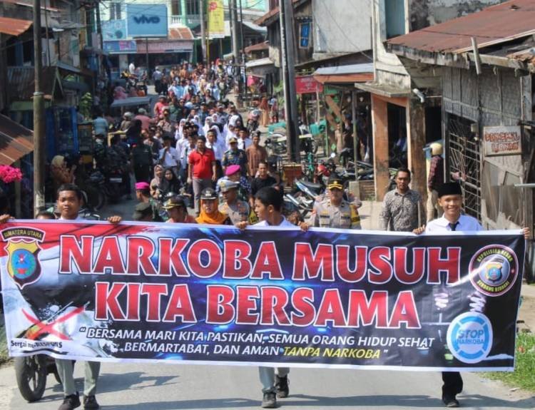 Polsek Tanjungberingin dan Forkopimcam Gelar Deklarasi Komitmen Bersama Perang Terhadap Narkoba