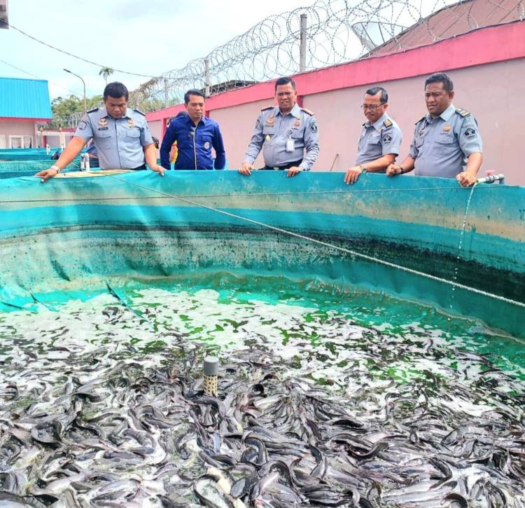 WBP Rutan Kabanjahe Panen Ikan Lele Sumbang PNBP