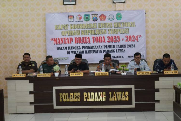 Forkopimda Wilkum Polres Palas Kegiatan Rakor Lintas Sektoral Operasi Mantap Brata Toba