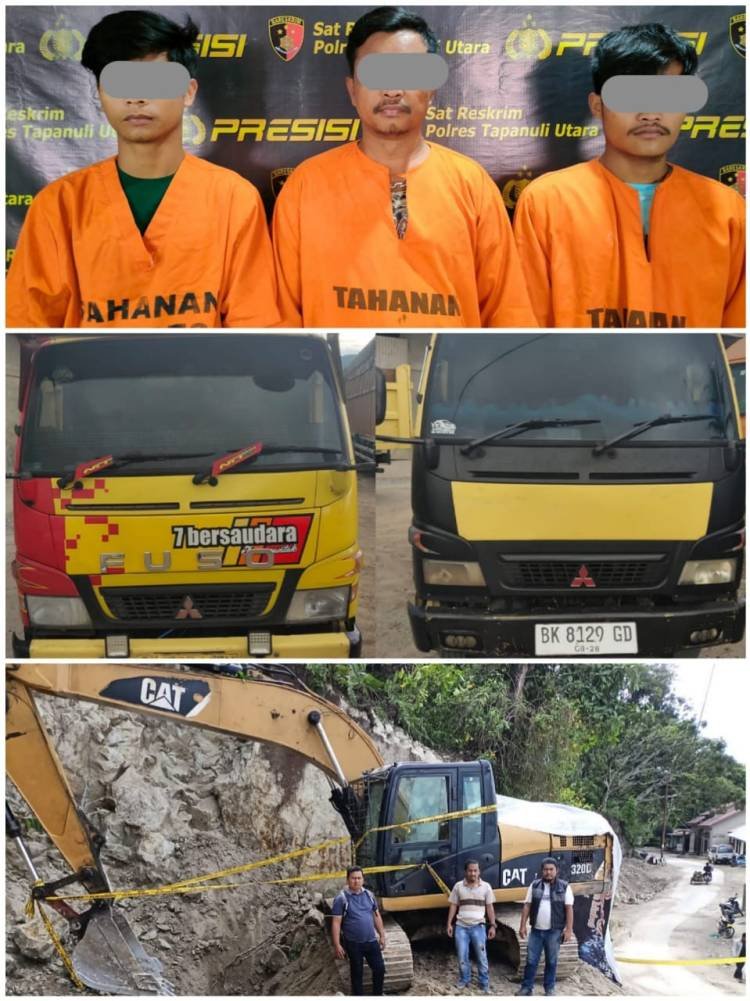 Pengusaha dan Pengangkut Tambang Batu Diduga Ilegal Ditangkap Polres Taput