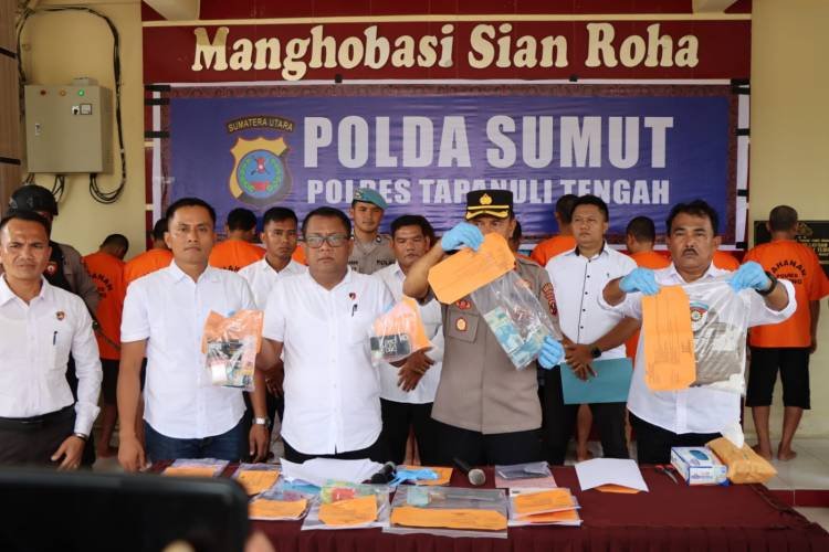 Polres Tapteng Proses 11 Kasus Narkoba Dengan 14 Tersangka